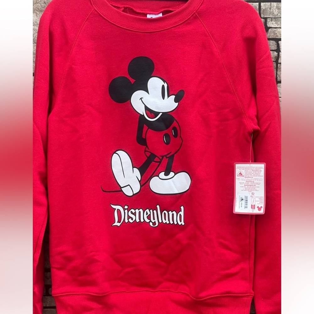 Disneyland Red Mickey Mouse Classic Sweatshirt Unisex Adult Medium - NWT